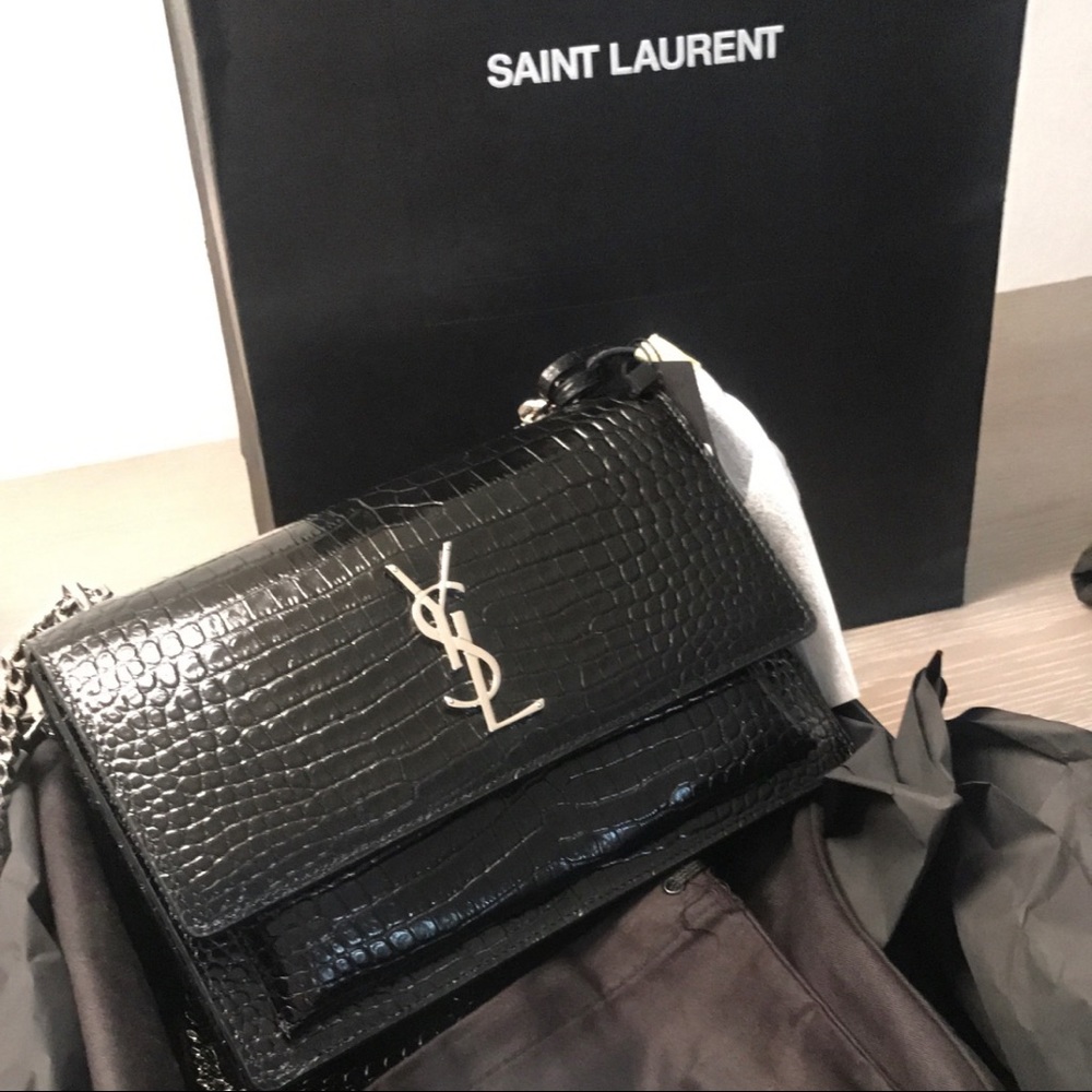 Saint Laurent Sunset crocodile Embossed Medium